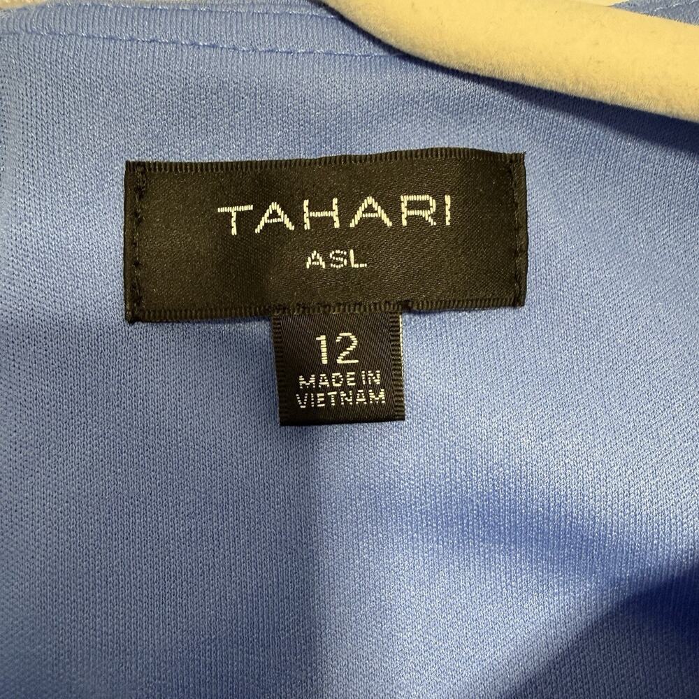 Tahari ASL Scuba Crepe Side Knot Jumpsuit Women’s Size 12 Blue Crop Wide Leg NEW - Picture 7 of 12